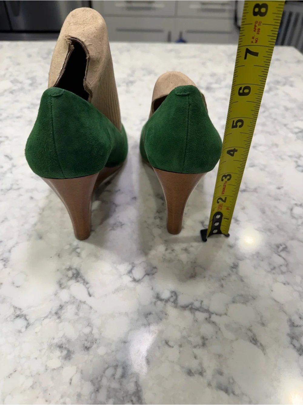 Talbots Emerald Green Peep-Toe Wedge Heels